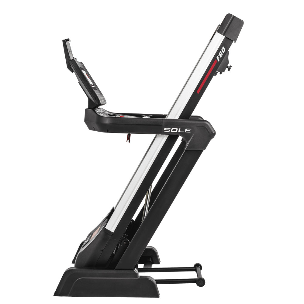 Sole F80 Treadmill Folded Storage Position 