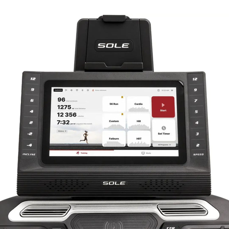 Sole TT8 Treadmill console touchscreen close up