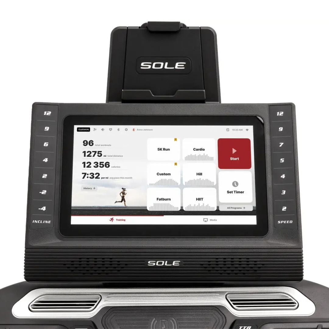 Sole TT8 Treadmill Touchscreen close up