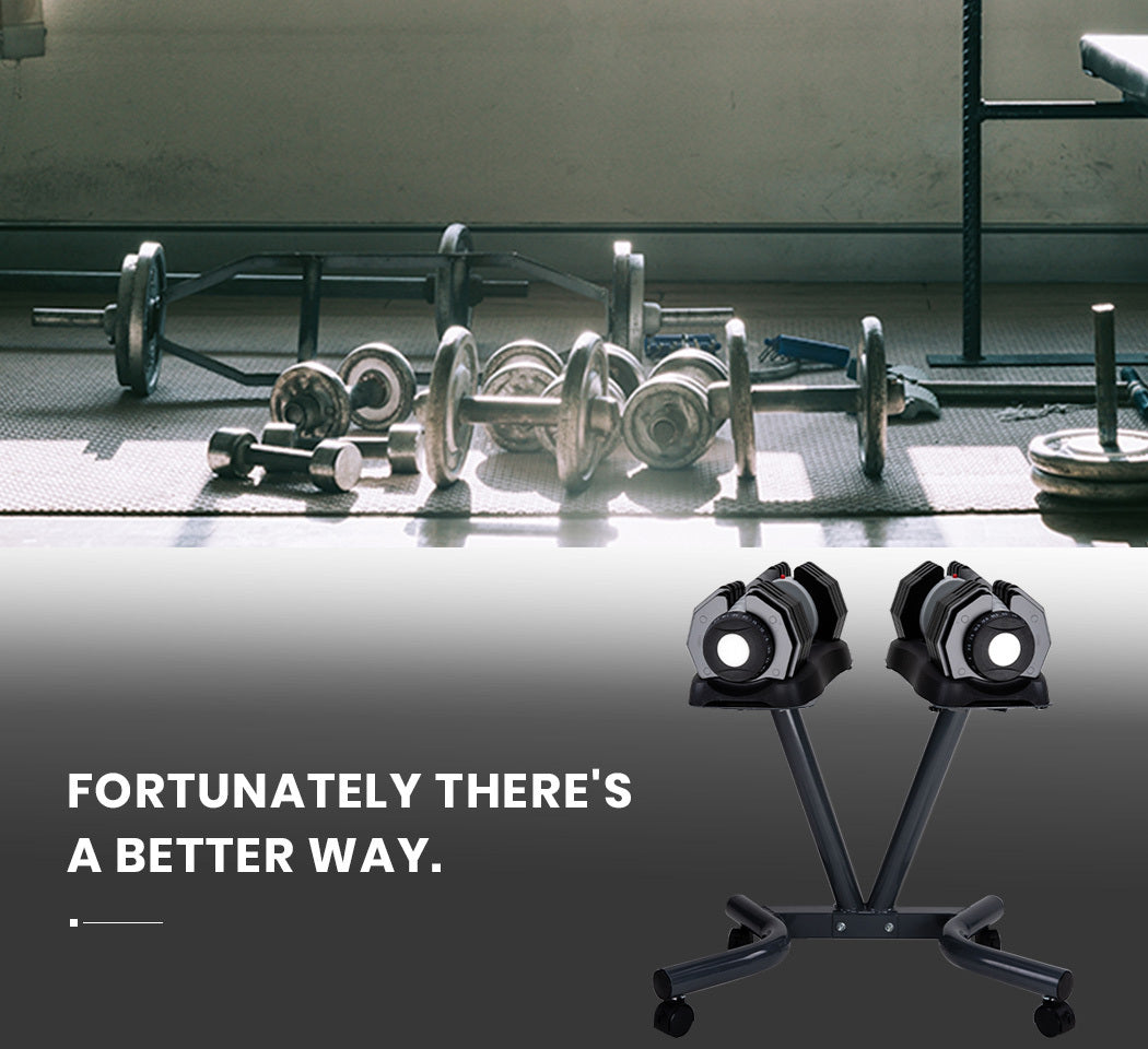 ATIVAFIT 25kg Adjustable Dumbbell Set (Pair) with Stand