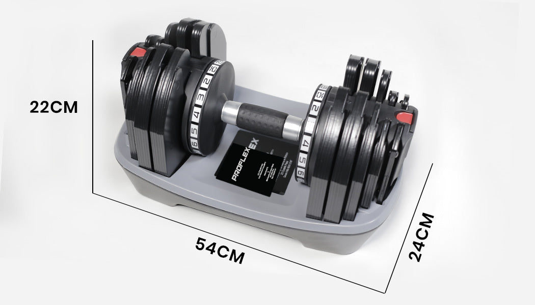 PROFLEX Adjustable Dumbbell Set - 2 x 25kg