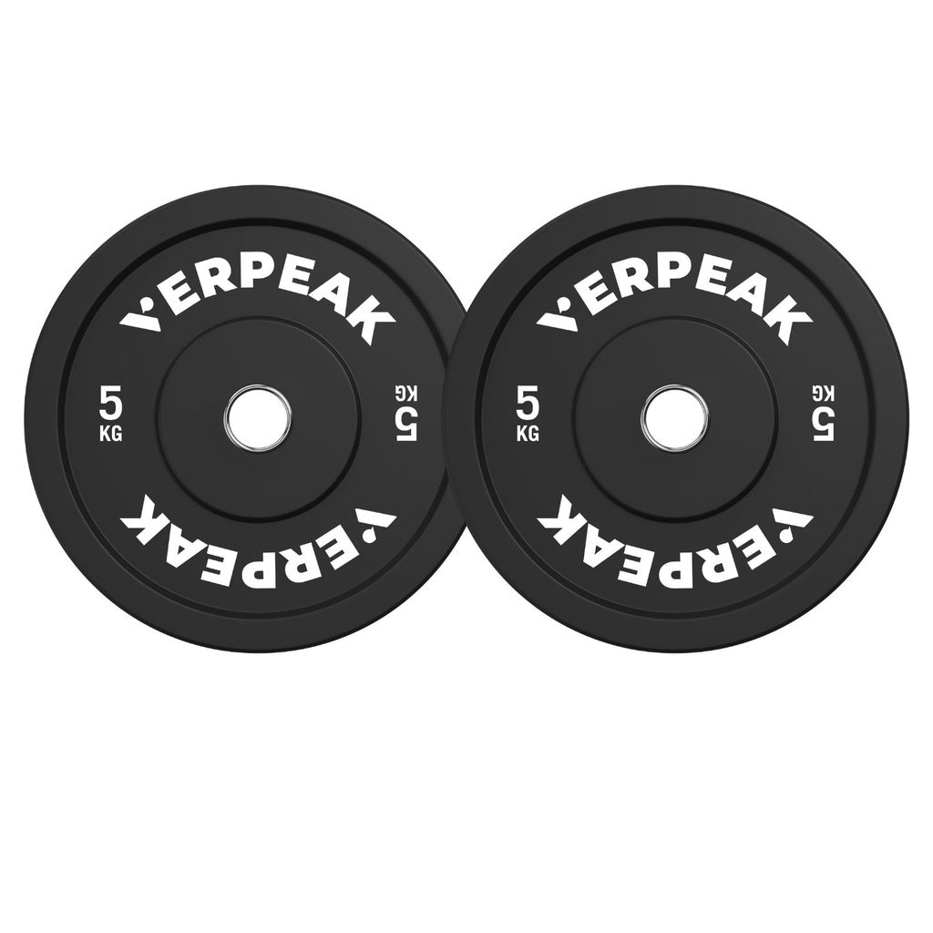 VERPEAK 5kg Black Bumper Plates (Pair)