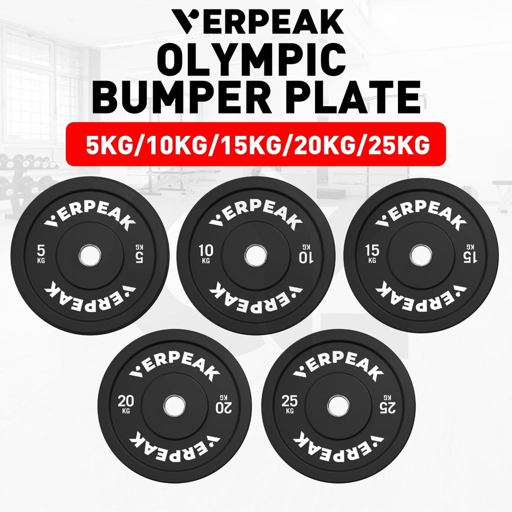 VERPEAK 15kg Black Olympic Bumper Weight Plate