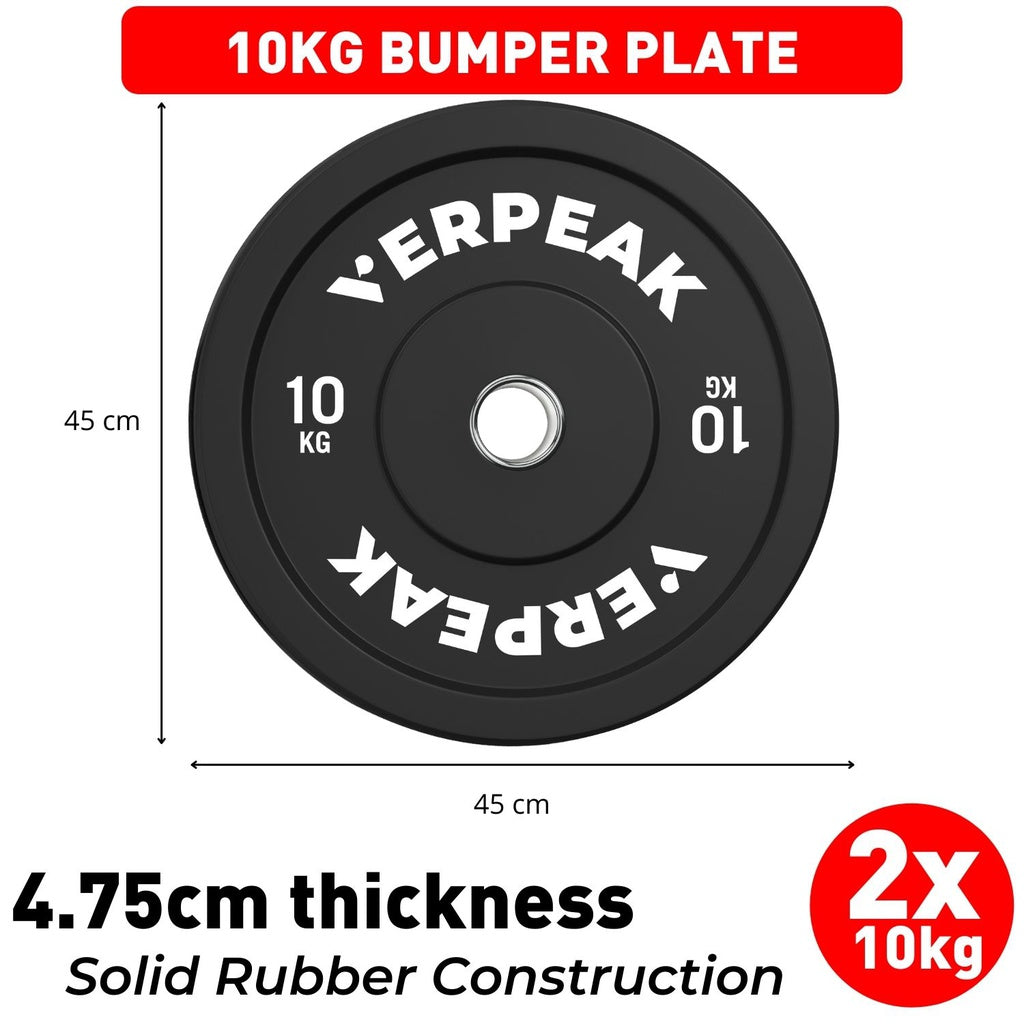 VERPEAK 15kg Black Olympic Bumper Weight Plate