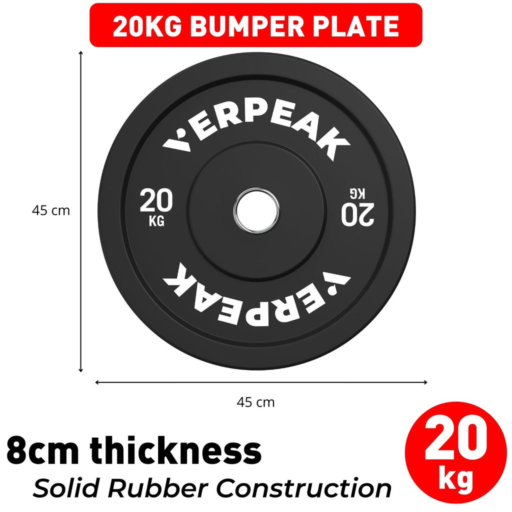 VERPEAK 25kg Black Olympic Bumper Plates