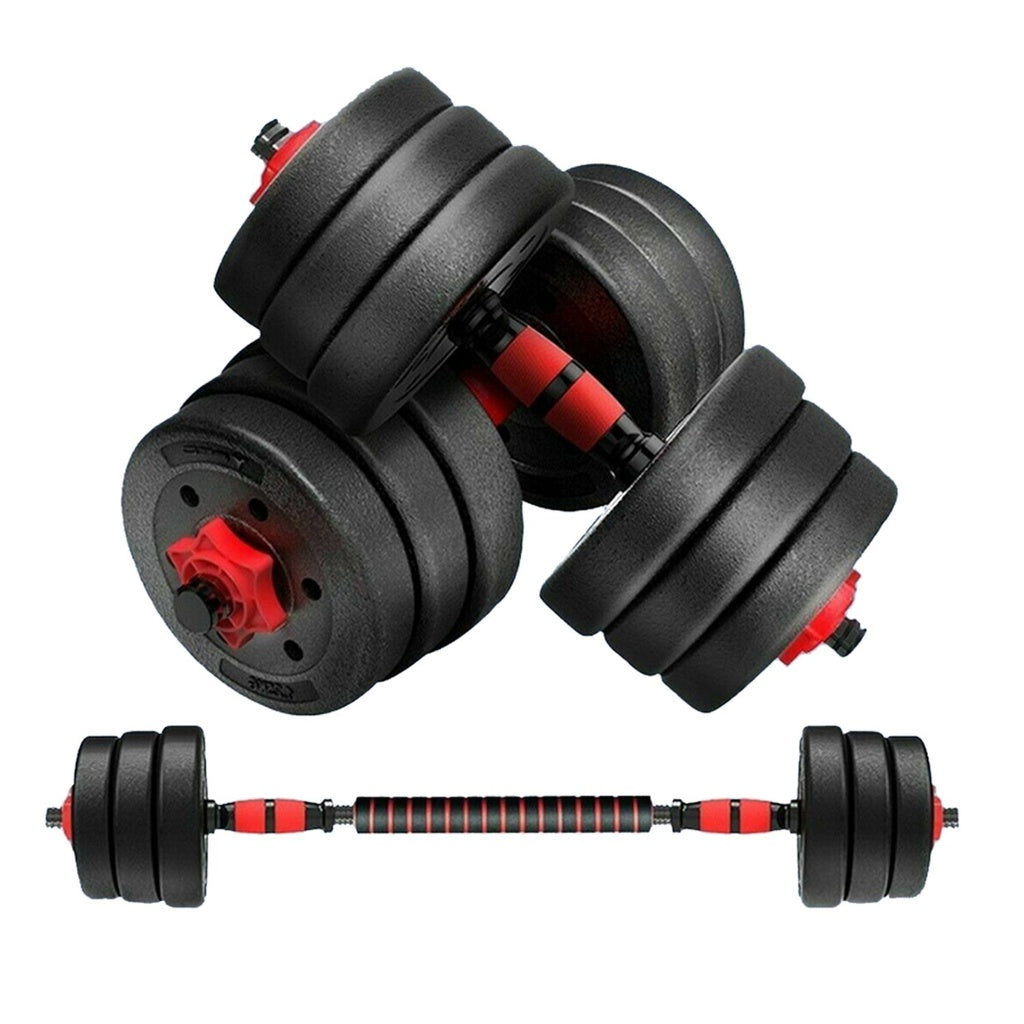 VERPEAK Adjustable Rubber Dumbbell/Barbell Set 15kg