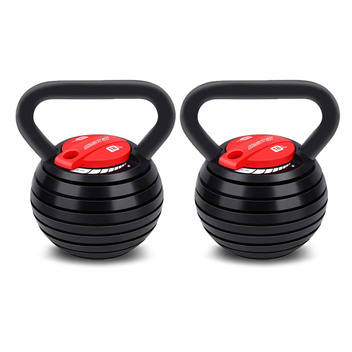 Powertrain 18kg Adjustable Kettlebells (Pair)