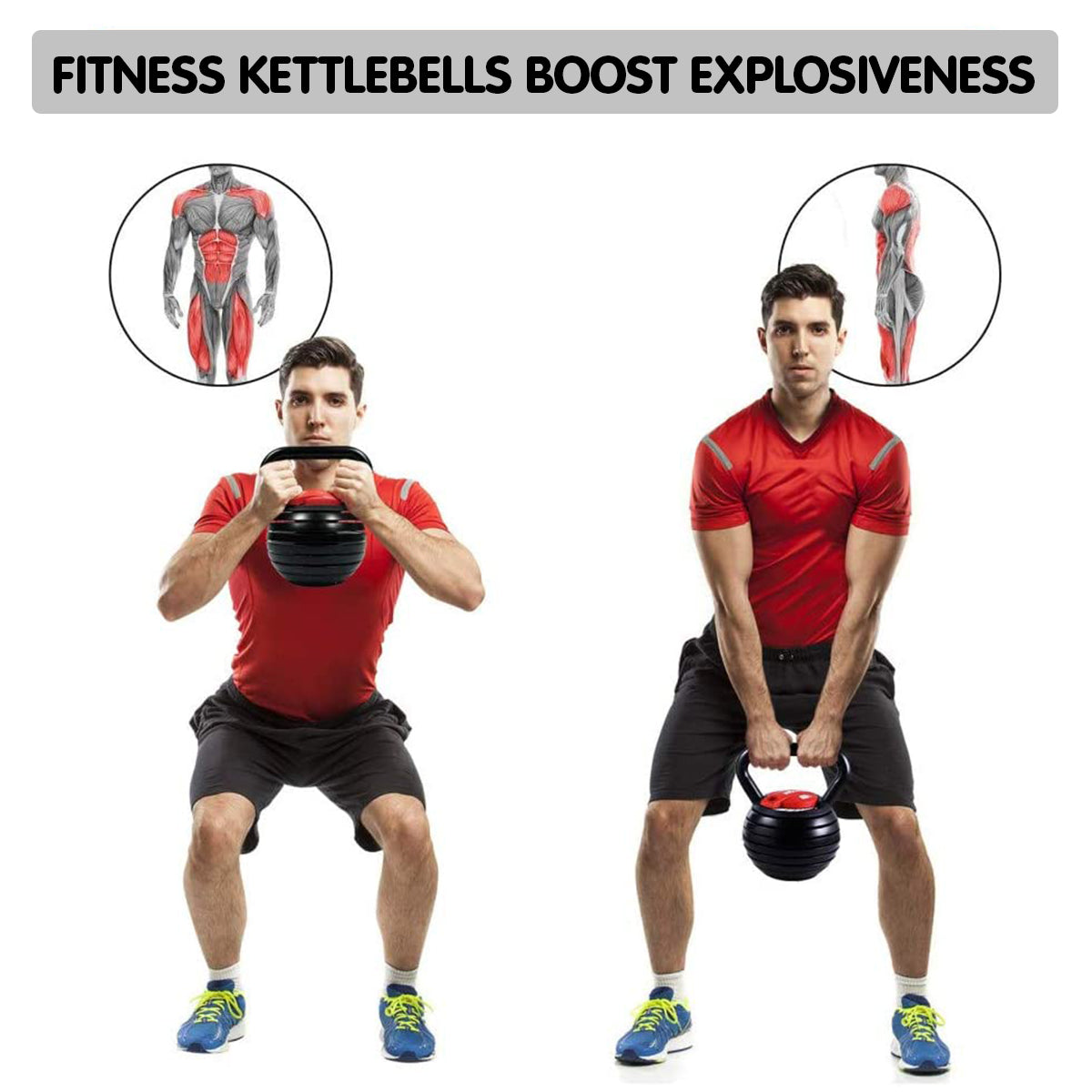 Powertrain 18kg Adjustable Kettlebells (Pair)