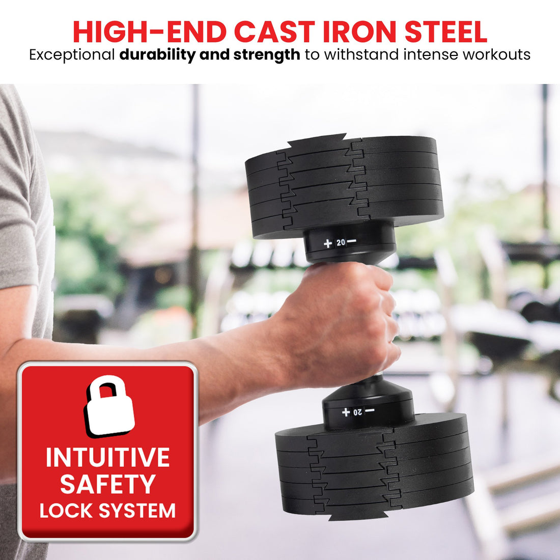 Powertrain Eon 2 x 36kg Dial-Up Adjustable Dumbbells (Pair)