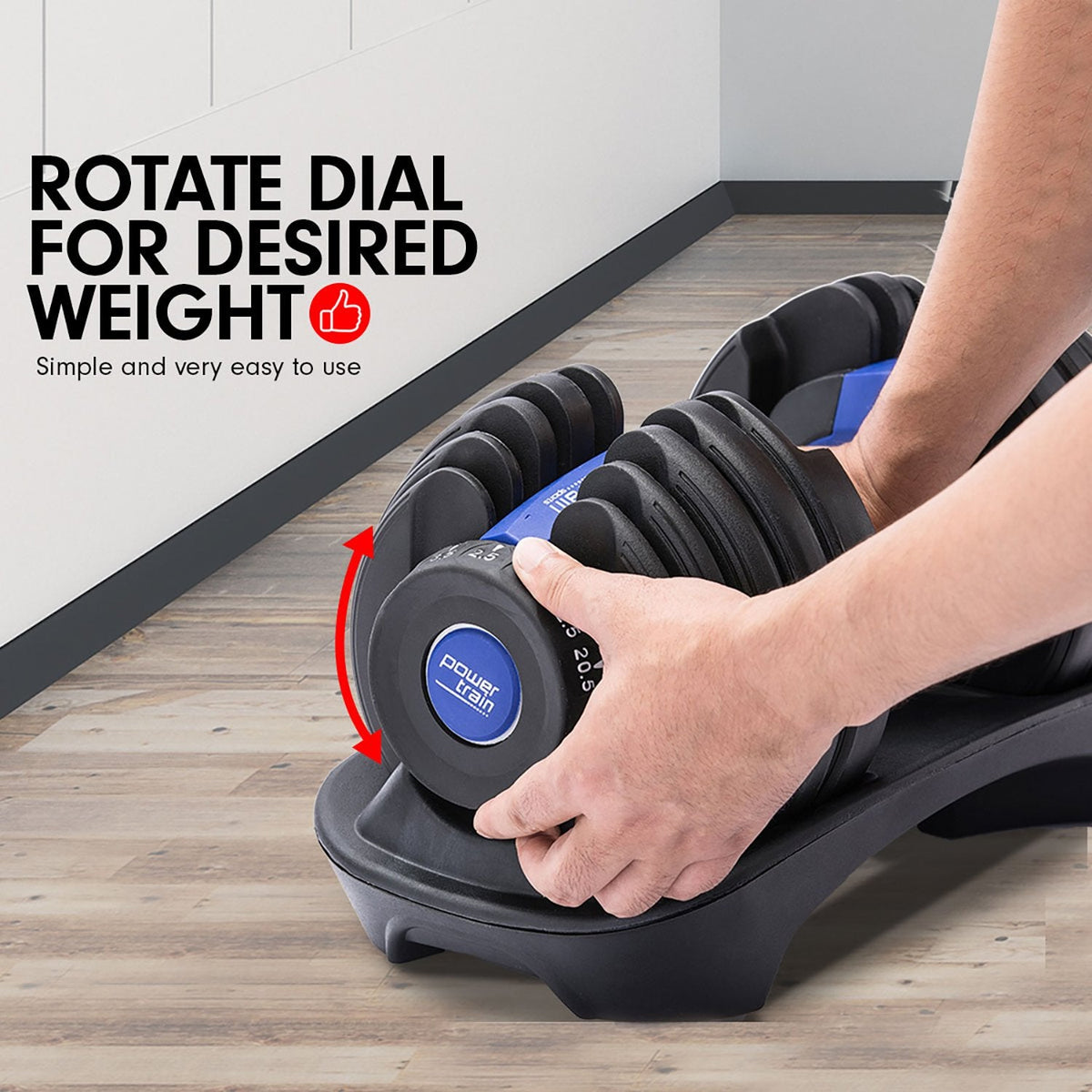 Powertrain BF1 24kg Adjustable Dumbbell (Single) - Blue