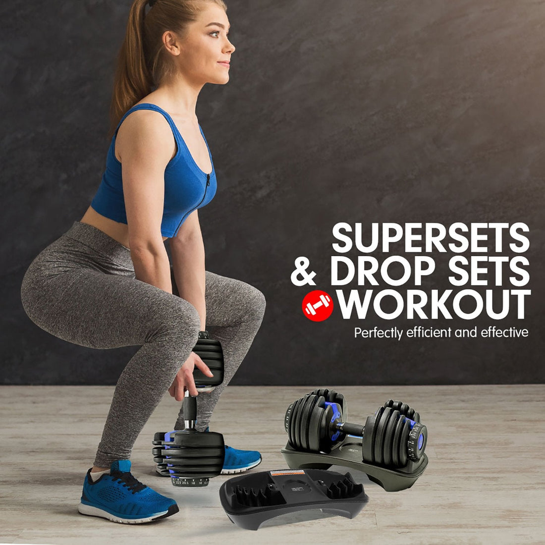 Powertrain BF1 24kg Adjustable Dumbbell (Single) - Blue