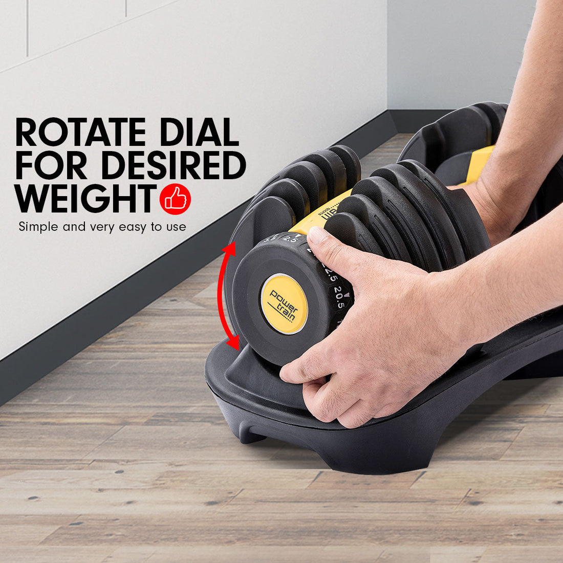 Powertrain BF1 24kg Adjustable Dumbbell (Single) - Gold