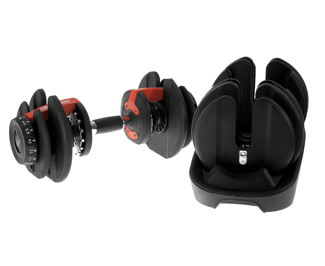 Powertrain BF1 48kg Adjustable Dumbbell Set with Stand (2 x 24kg)