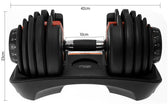 Powertrain BF1 48kg Adjustable Dumbbell Set with Stand (2 x 24kg)