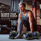 Powertrain BF1 48kg Adjustable Dumbbell Set With Stand (2 x 24kg) - Blue