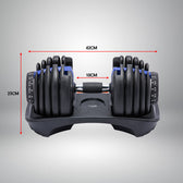 Powertrain BF1 48kg Adjustable Dumbbell Set With Stand (2 x 24kg) - Blue