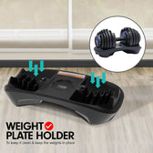 Powertrain BF1 48kg Adjustable Dumbbell Set (2 x 24kg) - Blue