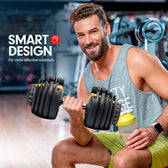 Powertrain BF1 48kg Adjustable Dumbbell Set (2 x 24kg) - Gold