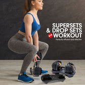 Powertrain BF1 48kg Adjustable Dumbbell Set (2 x 24kg) - Gold