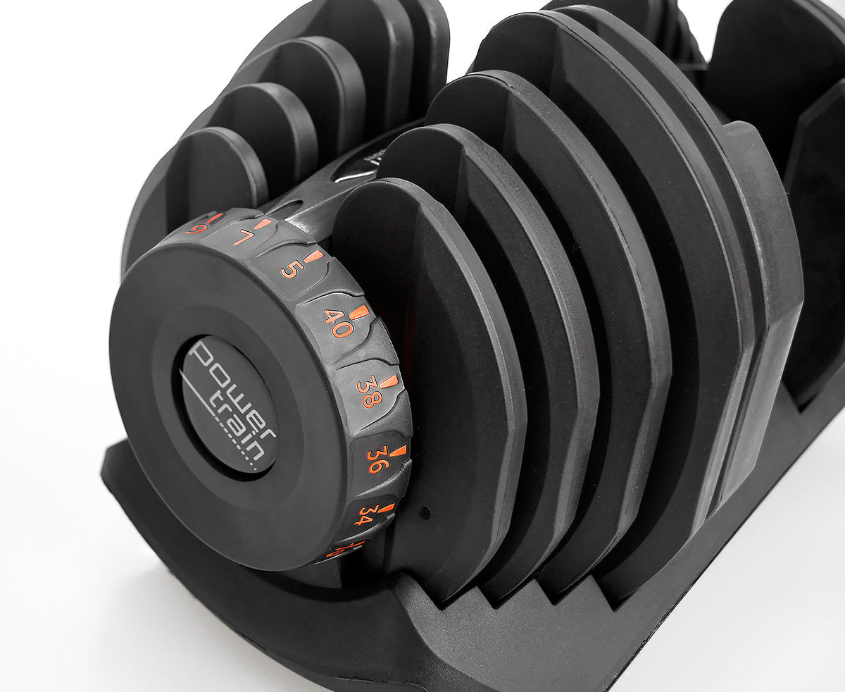 Powertrain BF2 40kg Adjustable Dumbbell Set with Stand (2 x 40kg)