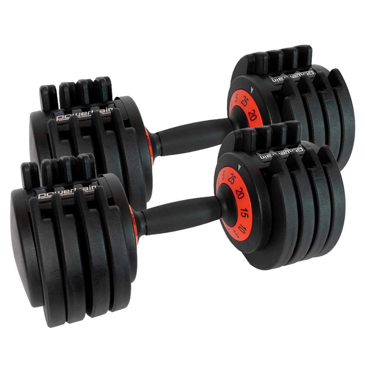 Powertrain TD1 GEN2 Pro 50kg Adjustable Dumbbell Set (2 x 25kg)