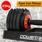 Powertrain TD1 GEN2 Pro 50kg Adjustable Dumbbell Set (2 x 25kg)