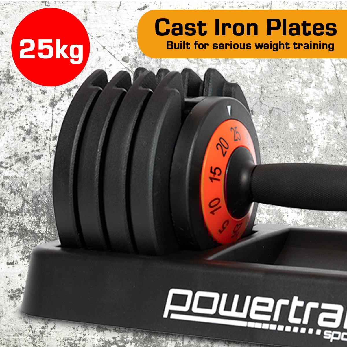 Powertrain TD1 GEN2 Pro 50kg Adjustable Dumbbell Set (2 x 25kg)
