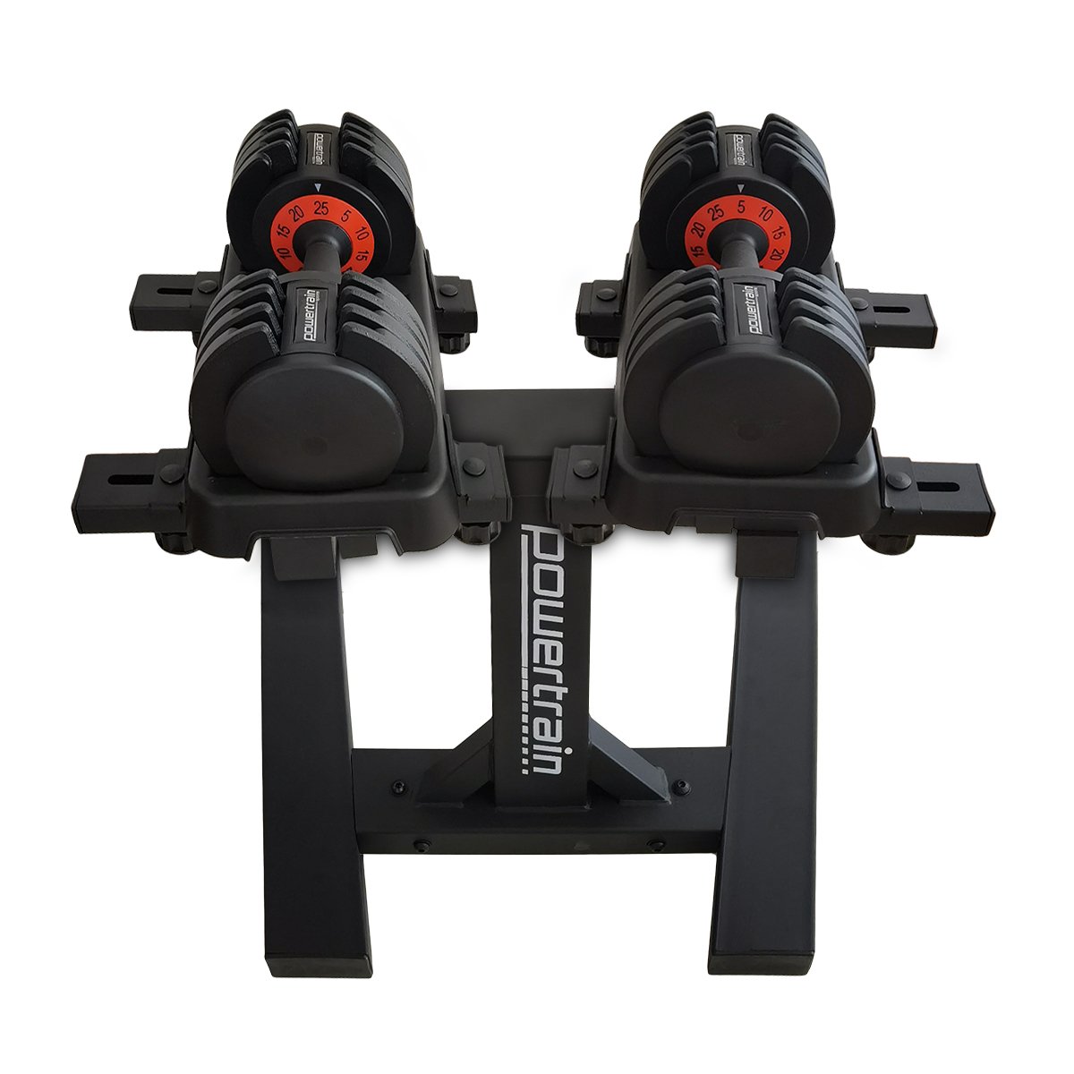 Powertrain GEN2 Pro Adjustable Dumbbell Set with Stand - 2 x 25kg (50kg)