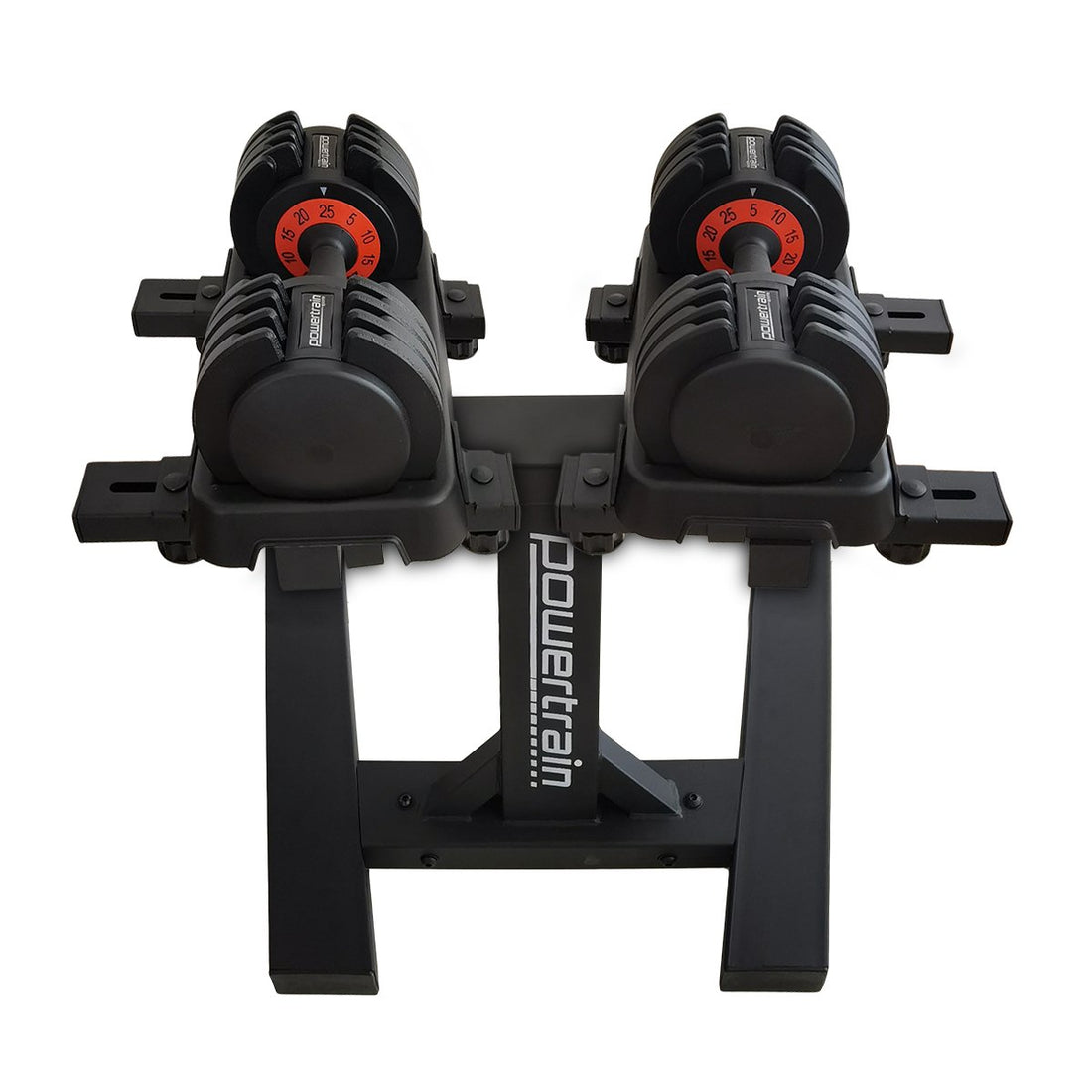 Powertrain TD1 GEN2 Pro 50kg Adjustable Dumbbell Set with Stand (2 x 25kg)