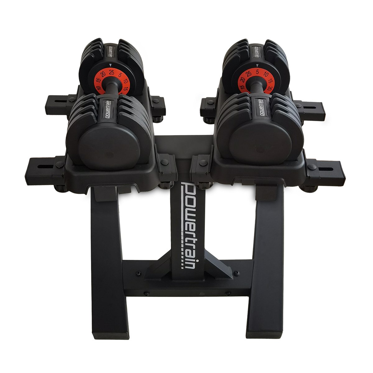 Powertrain TD1 GEN2 Pro 50kg Adjustable Dumbbell Set with Stand (2 x 25kg)