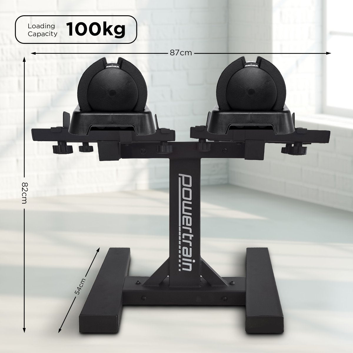 Powertrain TD1 GEN2 Pro 50kg Adjustable Dumbbell Set with Stand (2 x 25kg)