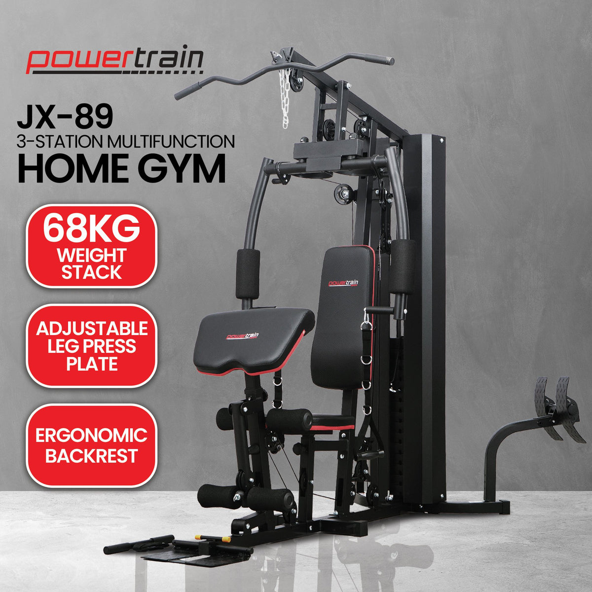 Powertrain Jx-89 Multi Station Home Gym - 68kg Stack