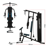 Powertrain JX-300 Multi Station Home Gym with 44kg Weight Stack, Curl Pad, Leg Extension and Pull-down Bar