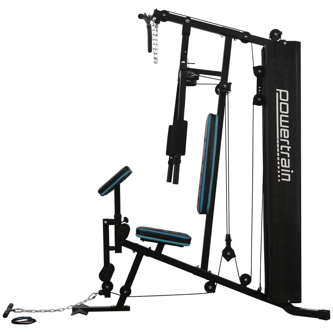 Powertrain JX-300 Multi Station Home Gym with 44kg Weight Stack, Curl Pad, Leg Extension and Pull-down Bar