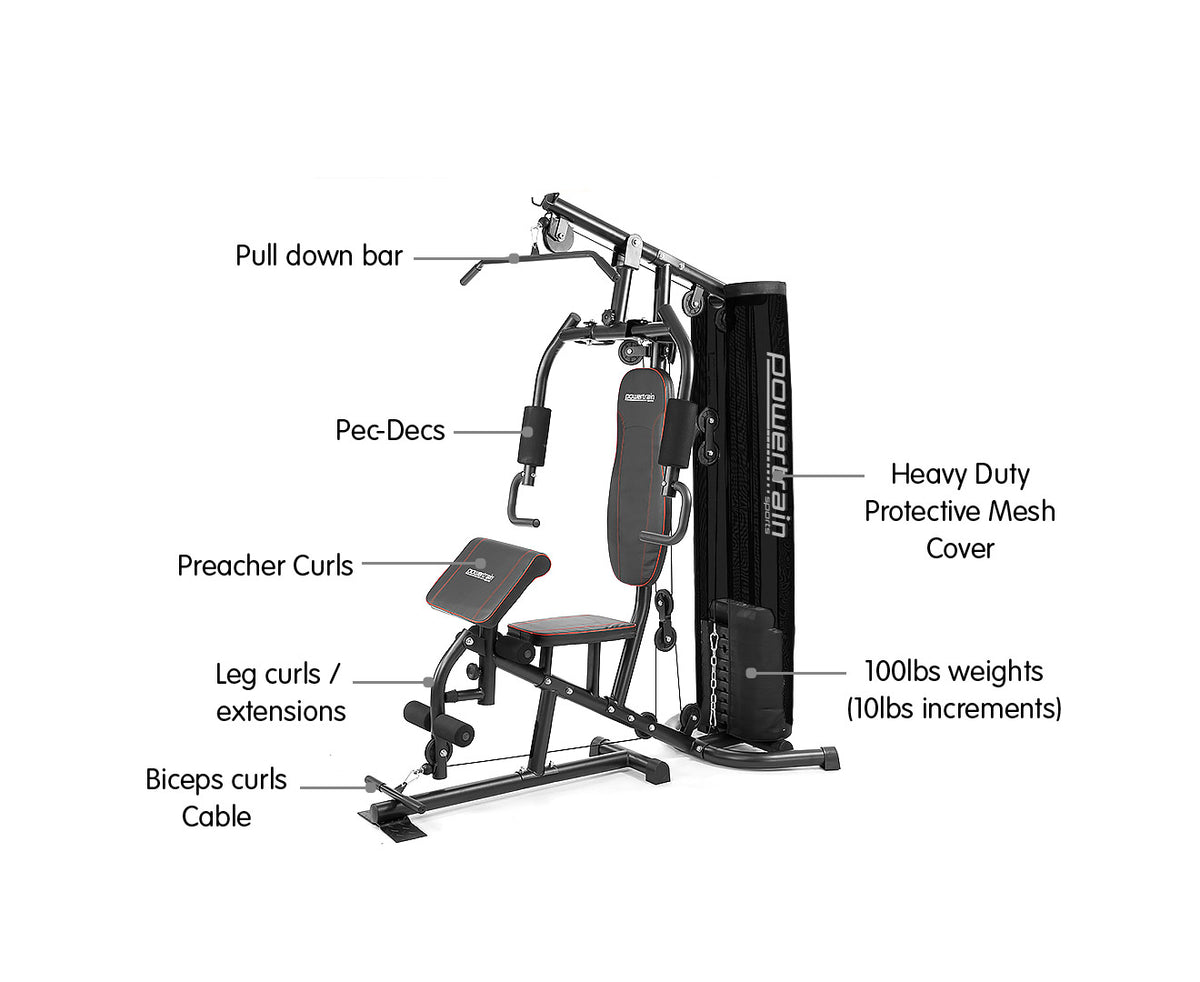 Powertrain Multi Station Home Gym - 68kg Stack