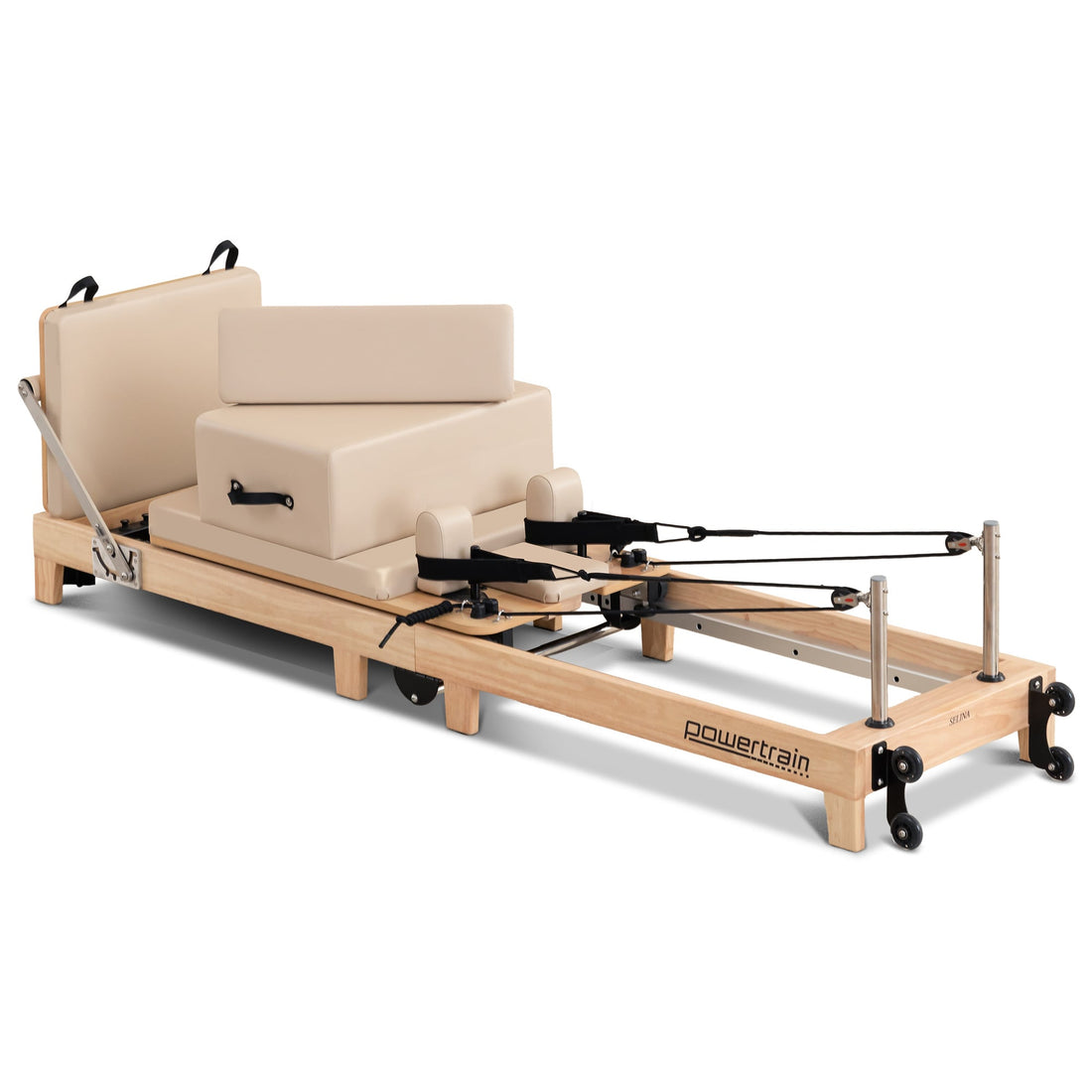 Powertrain Selina Wooden Folding Pilates Reformer (Beige)