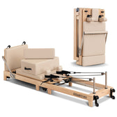 Powertrain Selina Wooden Folding Pilates Reformer (Beige)