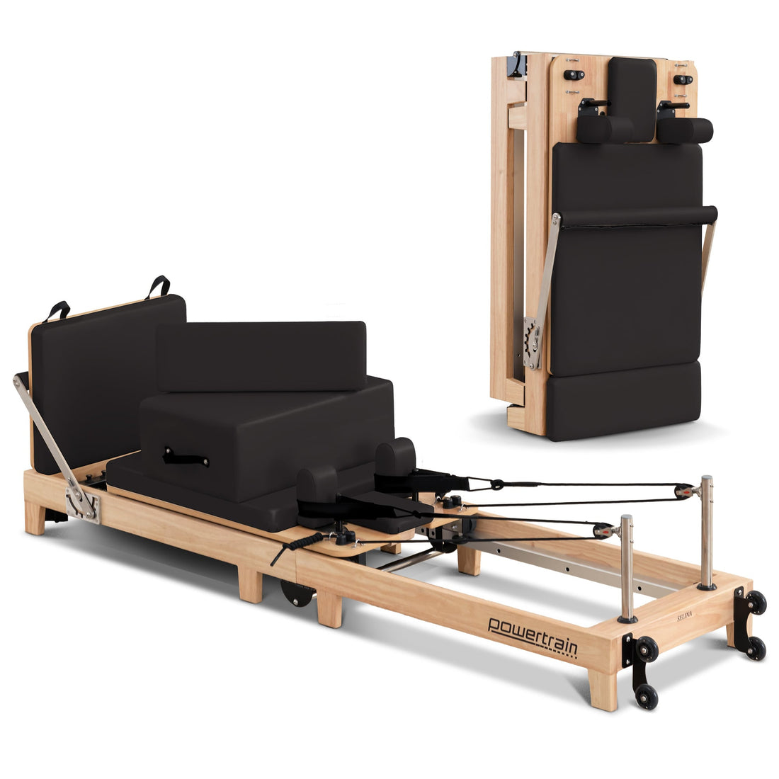 Powertrain Selina Wooden Folding Pilates Reformer (Black)