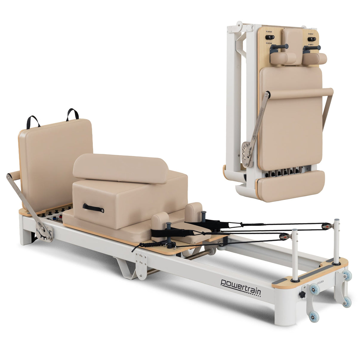 Powertrain Velora Aluminium Foldable Pilates Reformer (Beige)