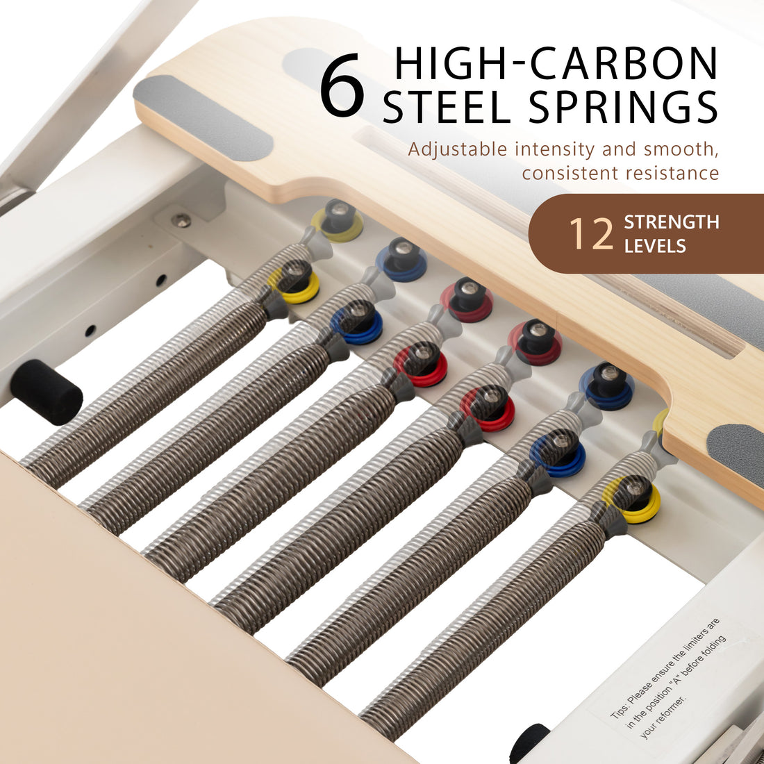 Powertrain Velora Aluminium Foldable Pilates Reformer (Beige)