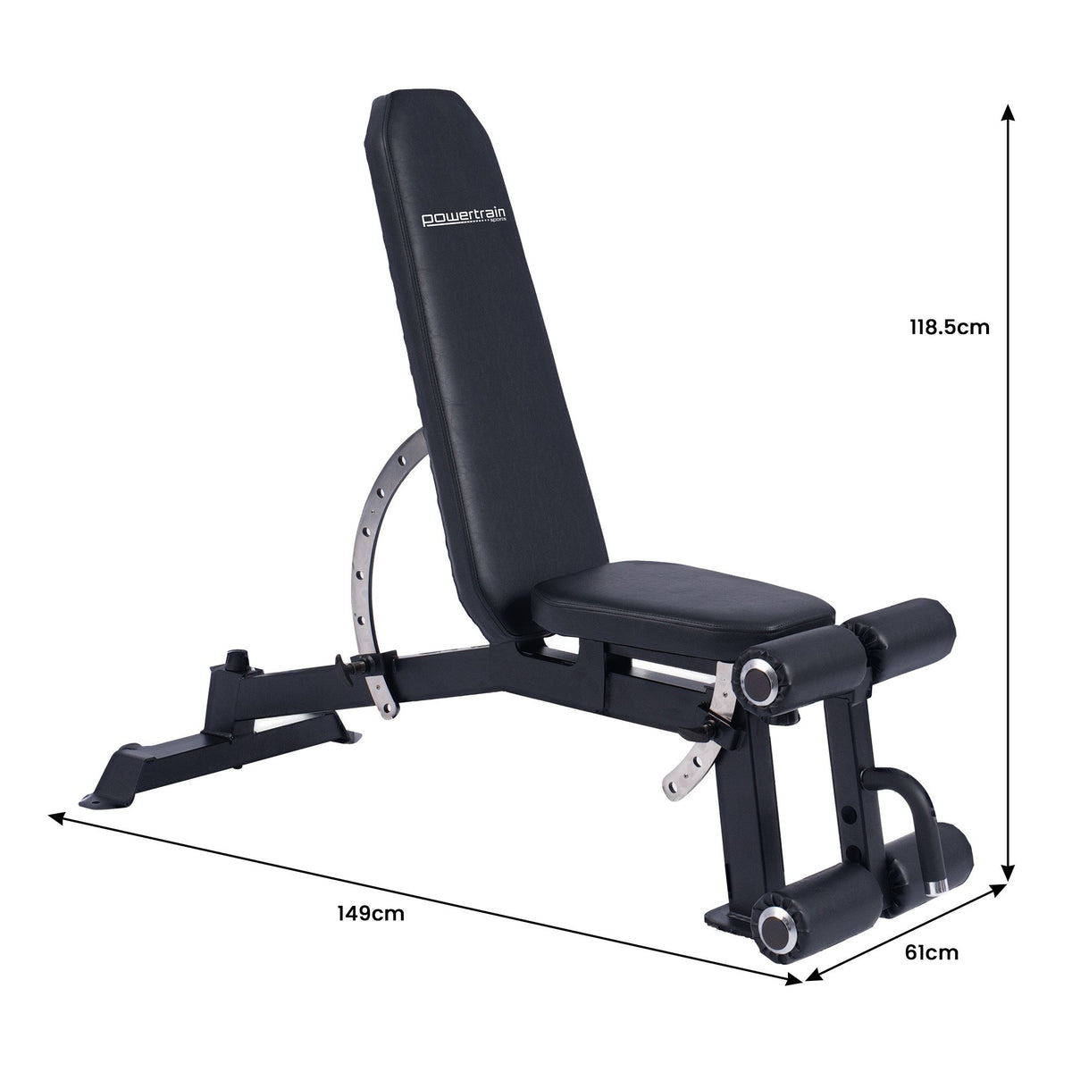 Powertrain Adjustable Workout Bench with Leg Attachment