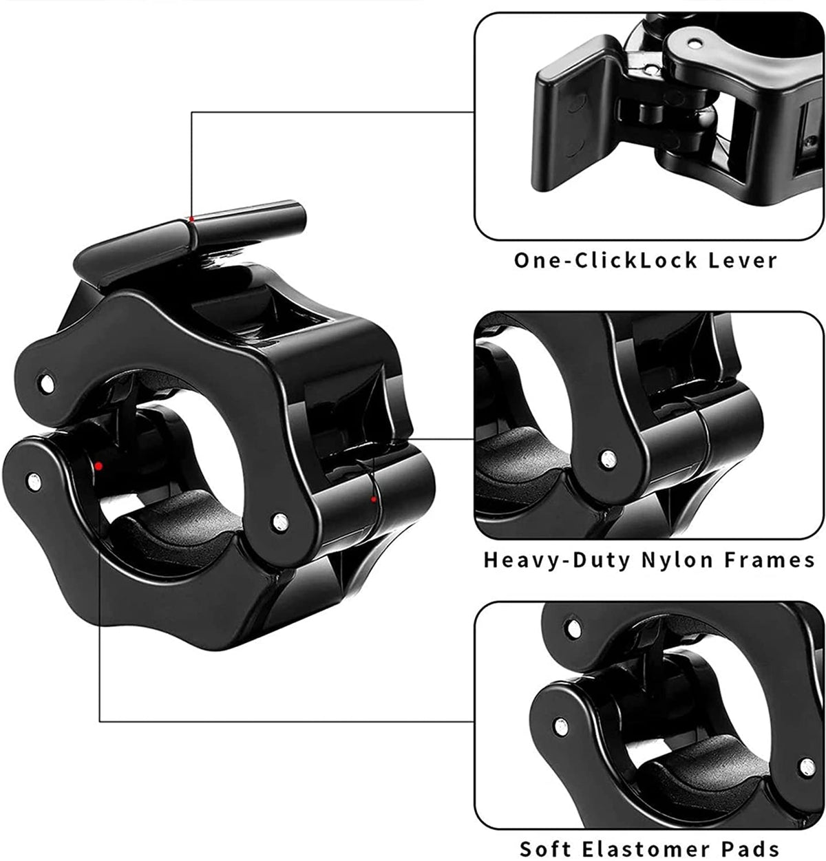 RTM 50mm Olympic Barbell Clamp Collars (Pair)