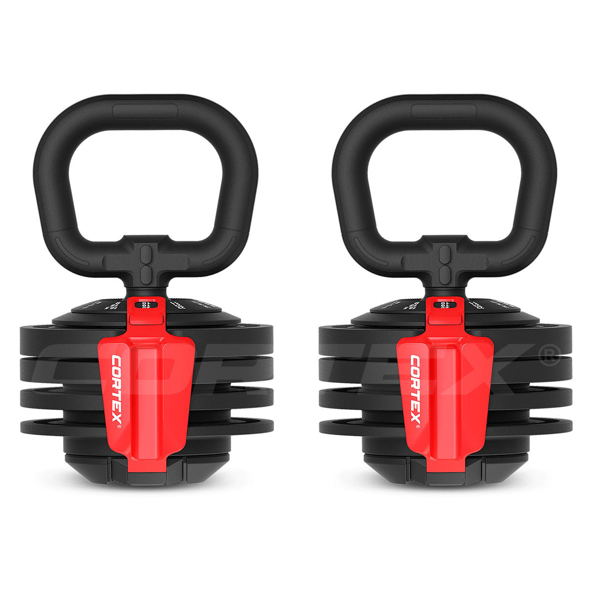 CORTEX Revolock V2 48kg Adjustable All-in-One Dumbbell + Barbell + Kettlebell Set with Stand (24kg Pair)