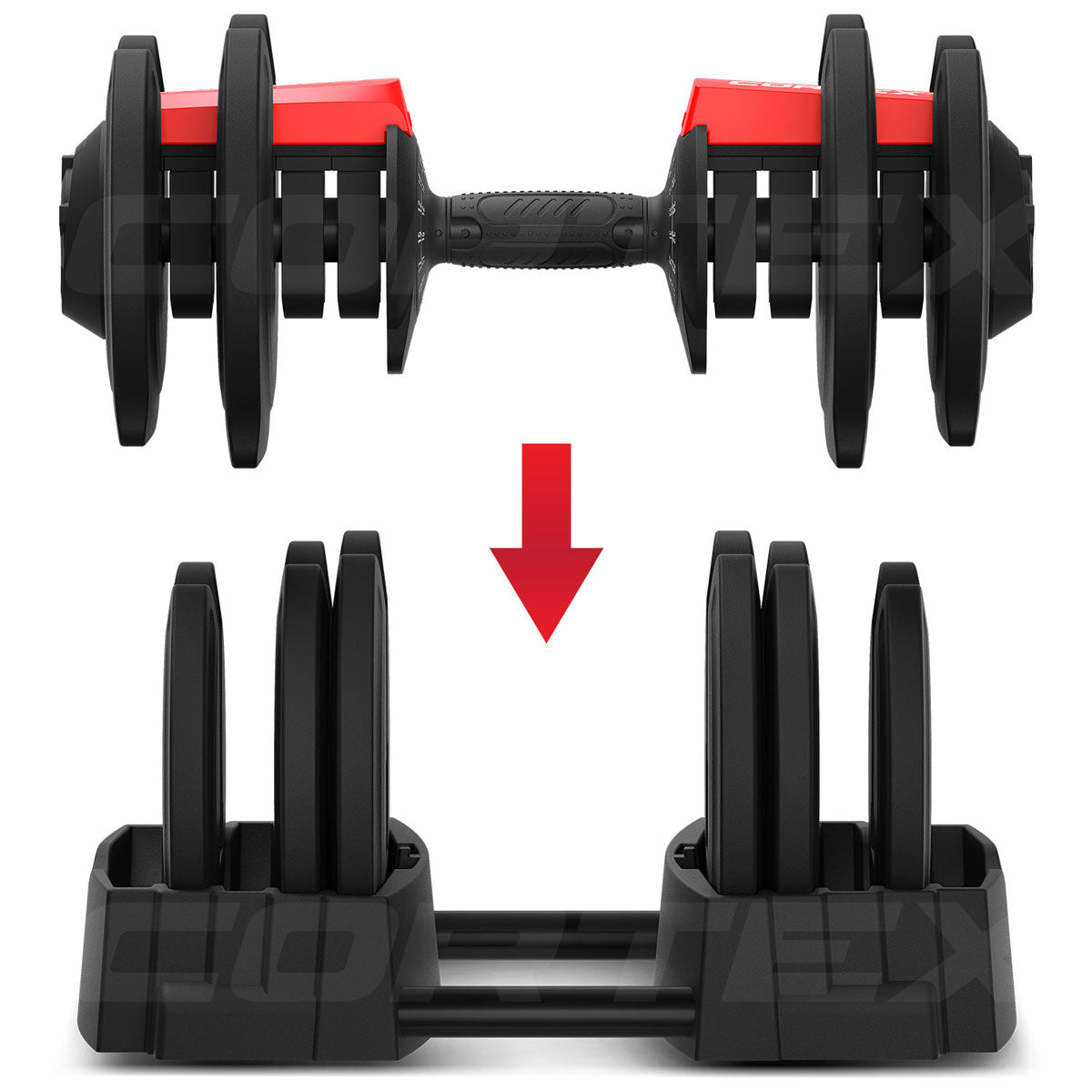 CORTEX Revolock V2 40kg Adjustable Steel Dumbbell Barbell All-in-One (Single)