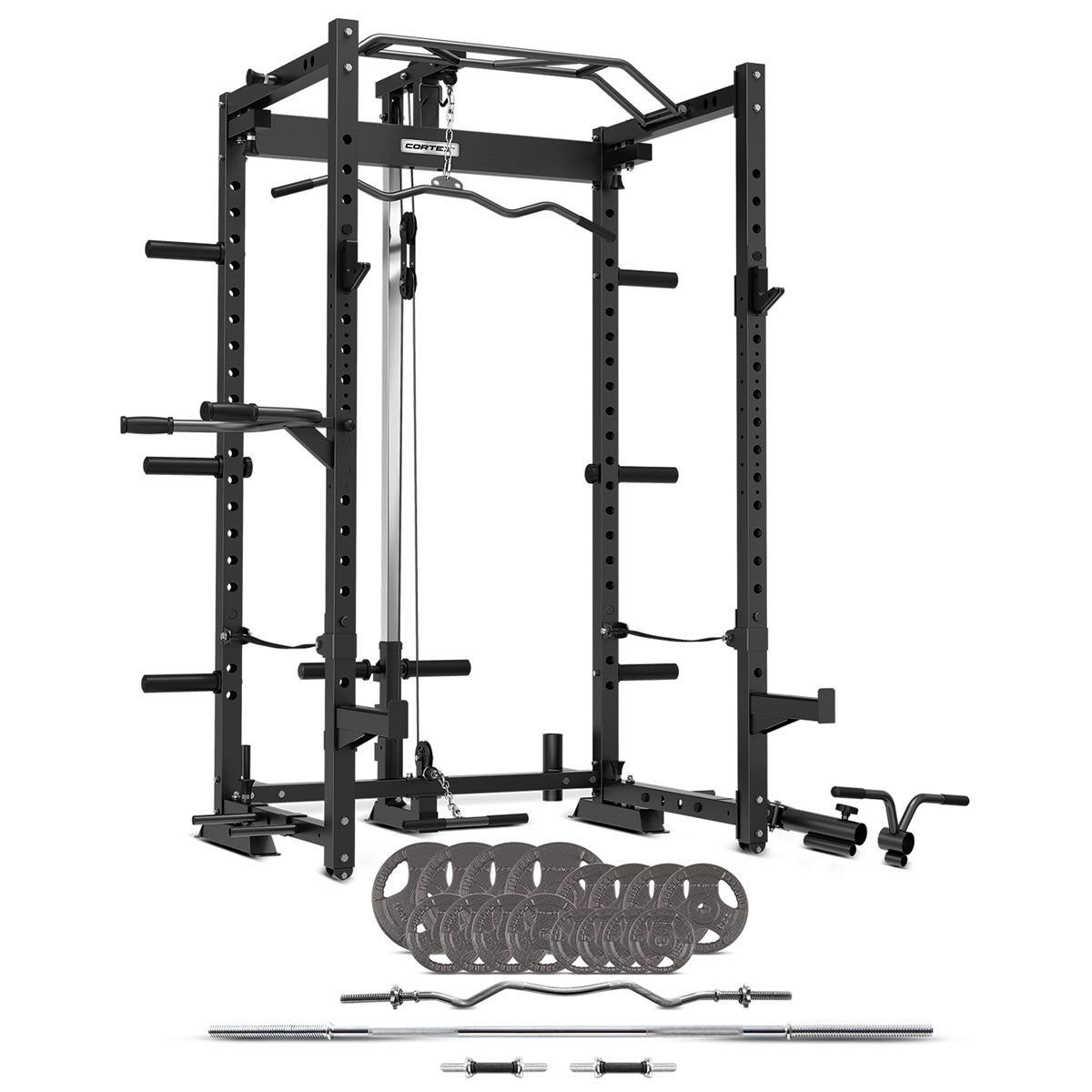 CORTEX PR4 Folding Power Rack with 90kg Standard Tri-Grip Weight and Bar Set