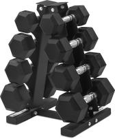 CORTEX Hex Dumbbell 56kg Set with Stand (4, 6, 8, 10kg Pairs)
