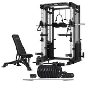 CORTEX SM-25 6-In-1 Power Rack With Smith & Cable Machine Package (Set D) with BN-9 Bench + 130kg Olympic Bumper Weight Plate & Barbell Package