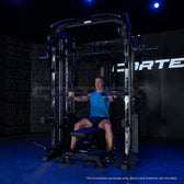 CORTEX SM-25 6-In-1 Power Rack With Smith & Cable Machine Package (Set D) with BN-9 Bench + 130kg Olympic Bumper Weight Plate & Barbell Package