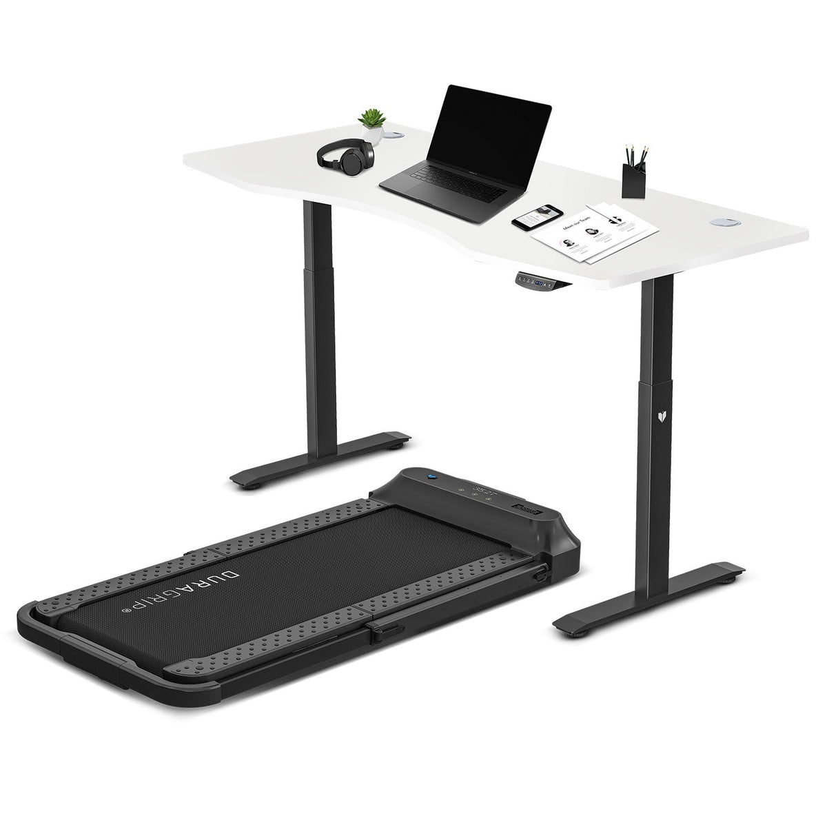 Lifespan Fitness V-FOLD Treadmill with ErgoDesk Automatic Standing Desk