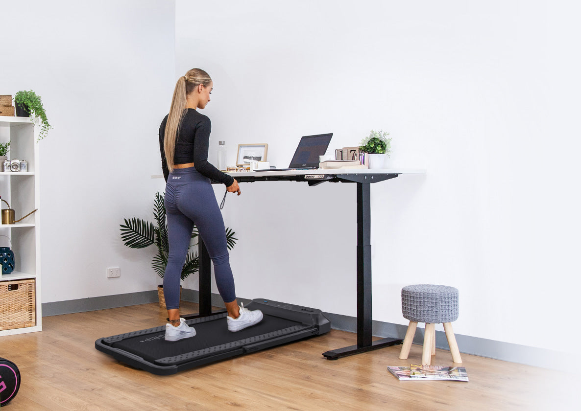 Lifespan Fitness V-FOLD Treadmill with ErgoDesk Automatic Standing Desk